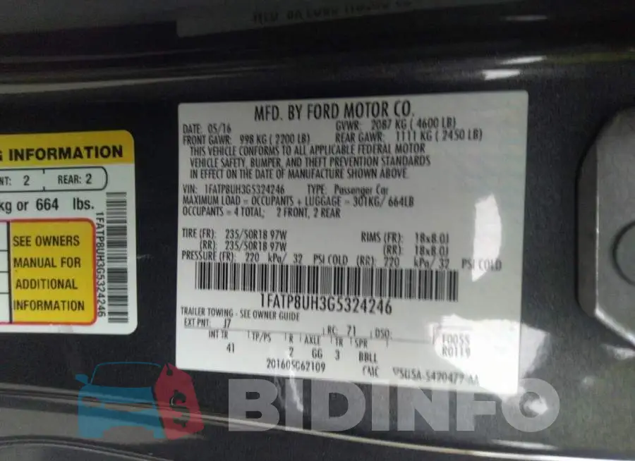 1FATP8UH3G5324246 Photo# 9