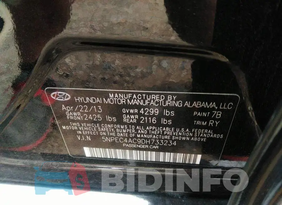 5NPEC4AC9DH733234 Photo# 9