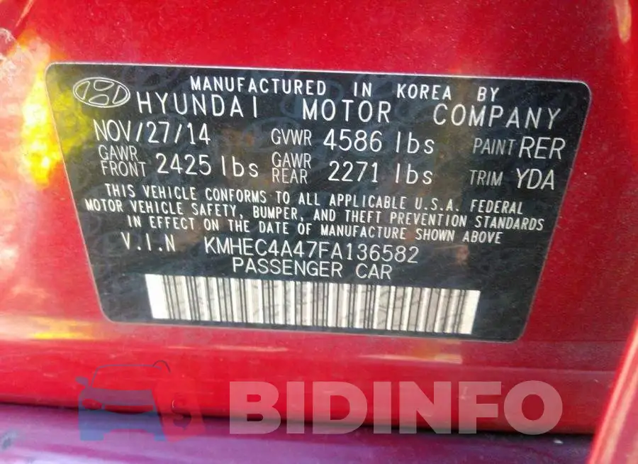 KMHEC4A47FA136582 Photo# 9
