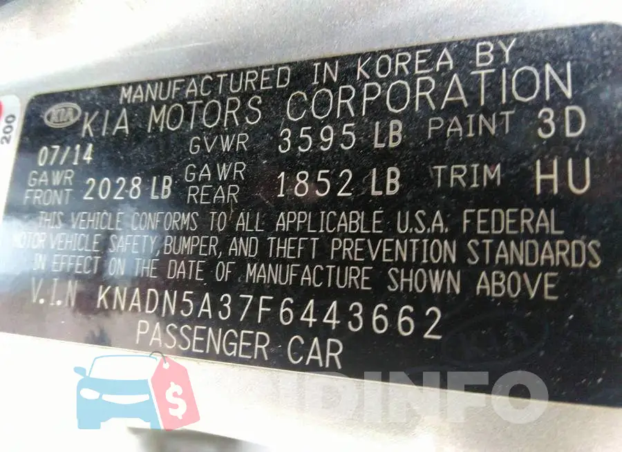 KNADN5A37F6443662 Photo# 9