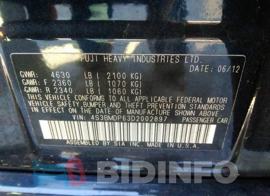 4S3BMDP63D2002897 Photo# 9