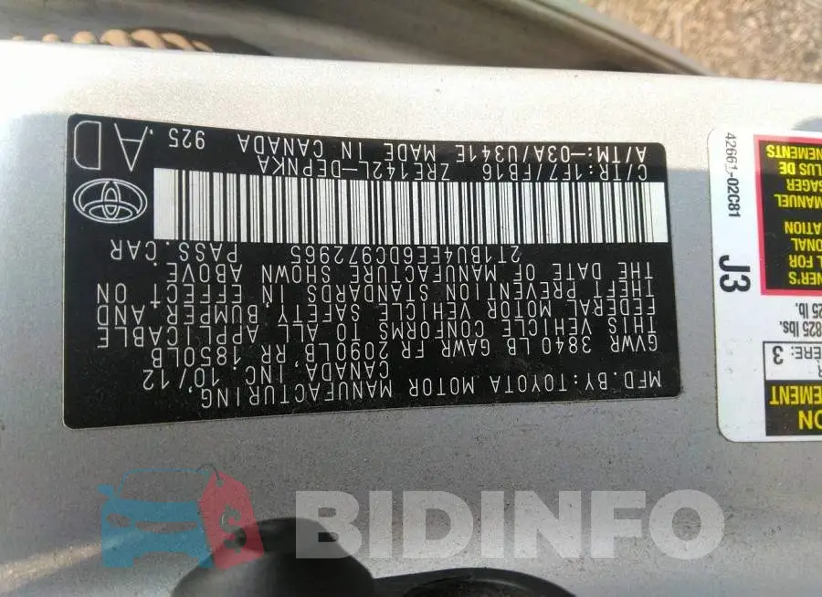 2T1BU4EE6DC972965 Photo# 9