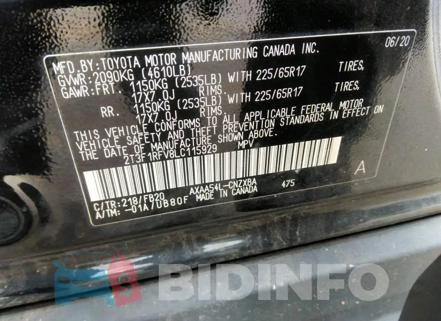 2T3F1RFV8LC115929 Photo# 9