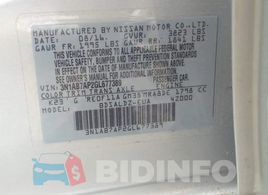 3N1AB7AP2GL677389 Photo# 9