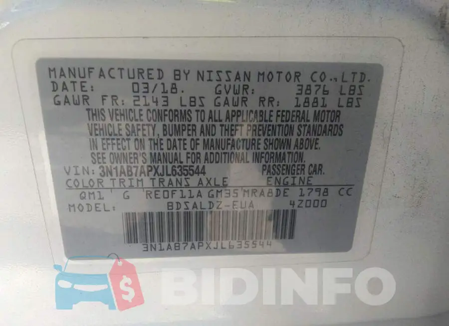 3N1AB7APXJL635544 Photo# 9