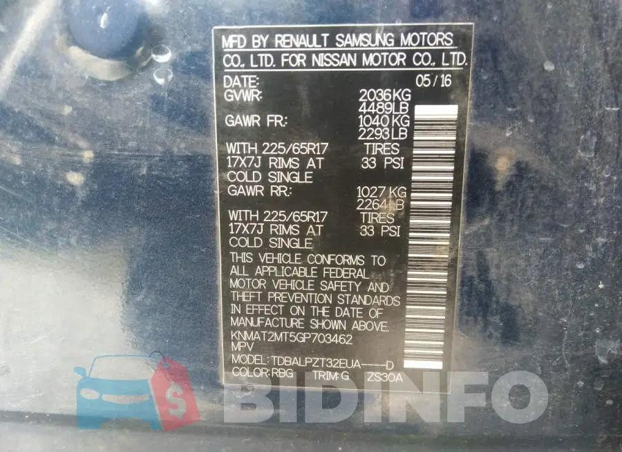 KNMAT2MT5GP703462 Photo# 9