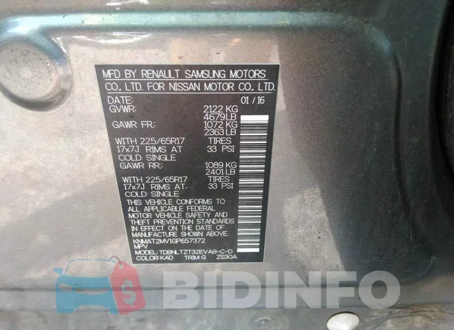 KNMAT2MV1GP657372 Photo# 9