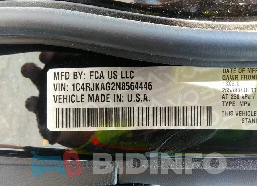 1C4RJKAG2N8564446 Photo# 9