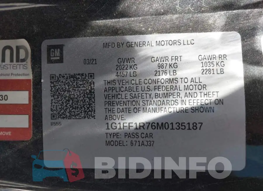1G1FF1R76M0135187 Photo# 9