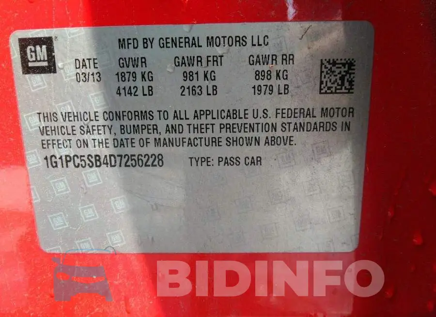 1G1PC5SB4D7256228 Photo# 9