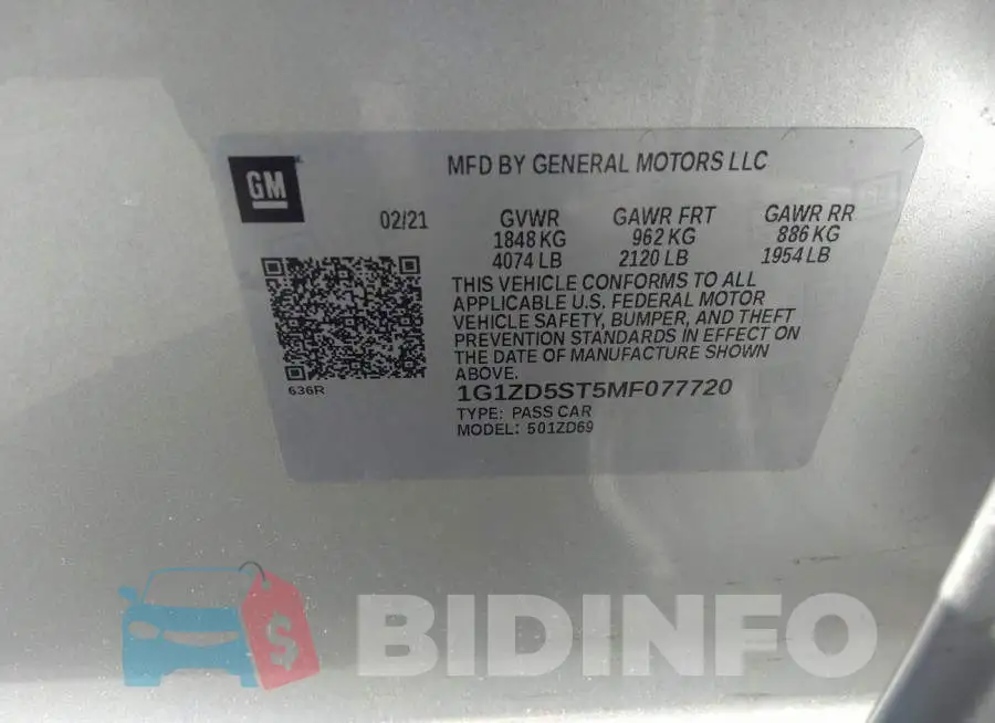 1G1ZD5ST5MF077720 Photo# 9