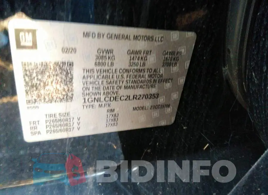 1GNLCDEC2LR270353 Photo# 9