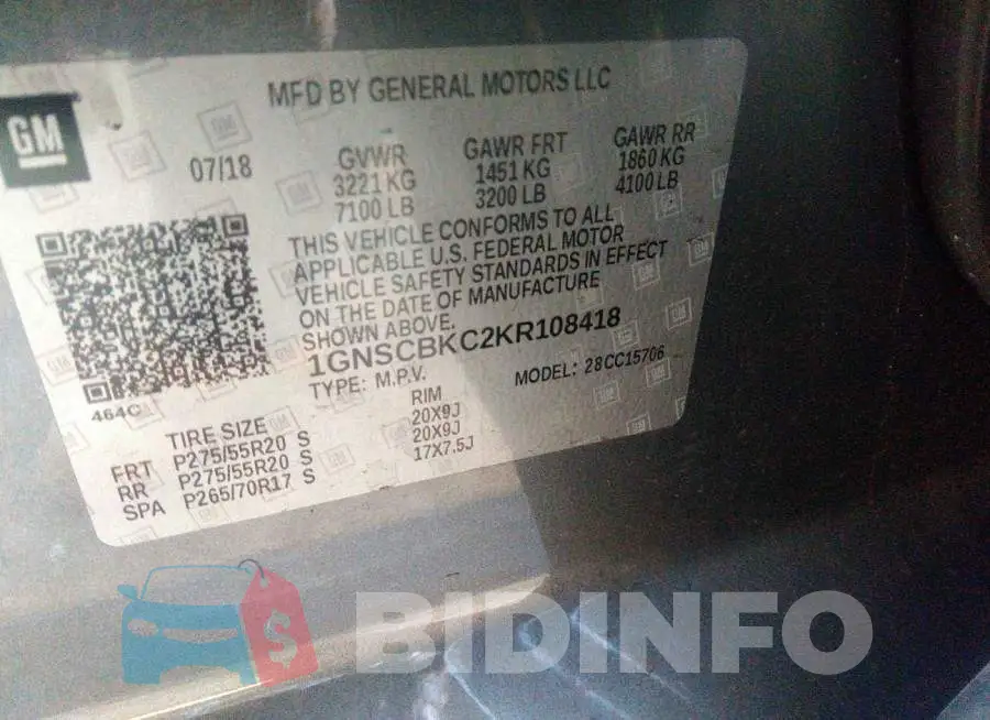 1GNSCBKC2KR108418 Photo# 9