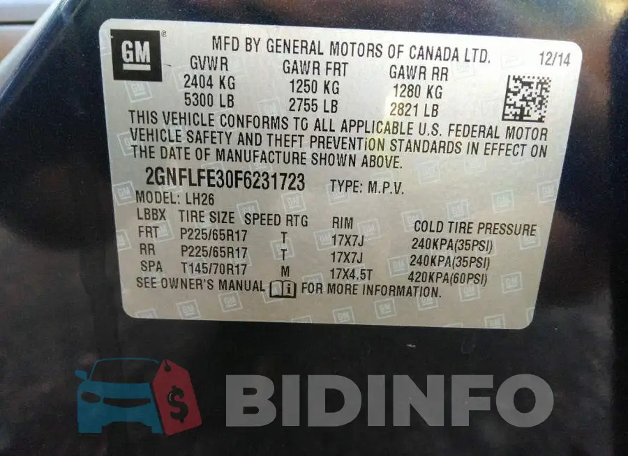 2GNFLFE30F6231723 Photo# 9