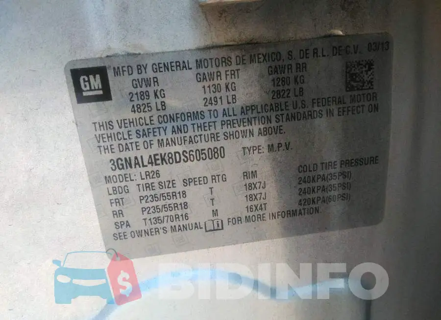 3GNAL4EK8DS605080 Photo# 9