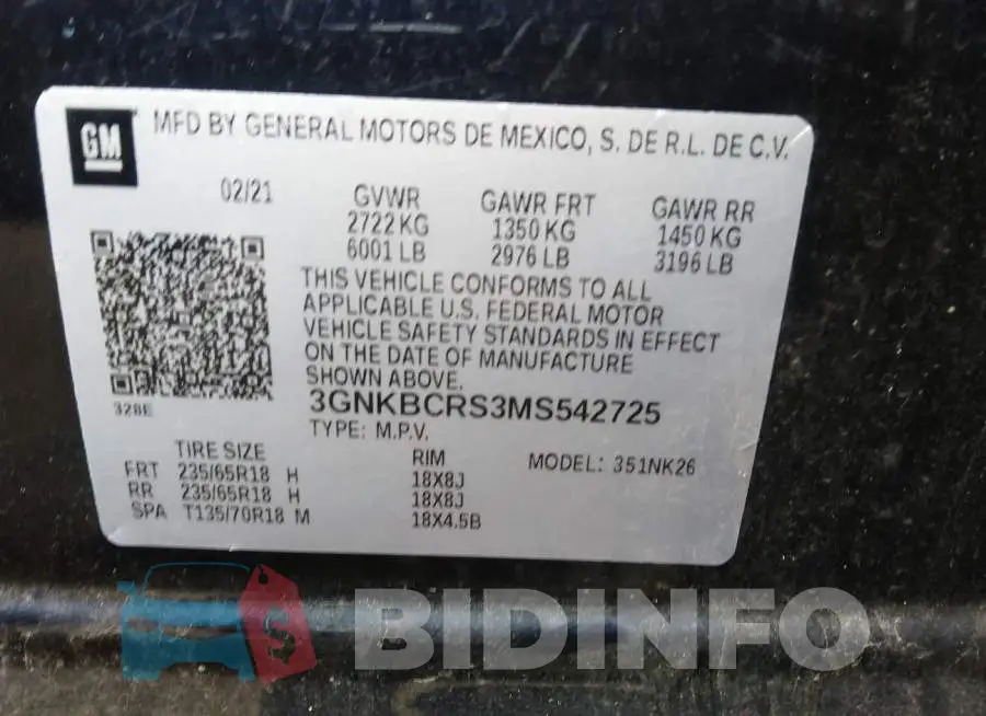 3GNKBCRS3MS542725 Photo# 9