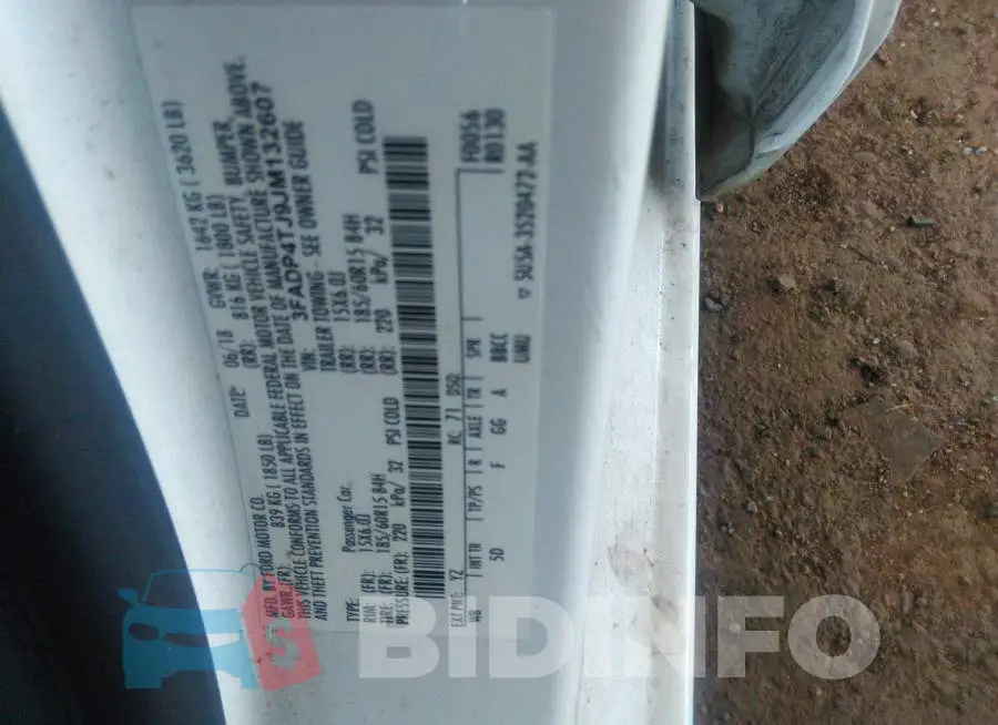 3FADP4TJ9JM132607 Photo# 9