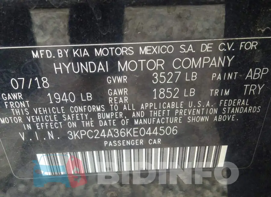 3KPC24A36KE044506 Photo# 9