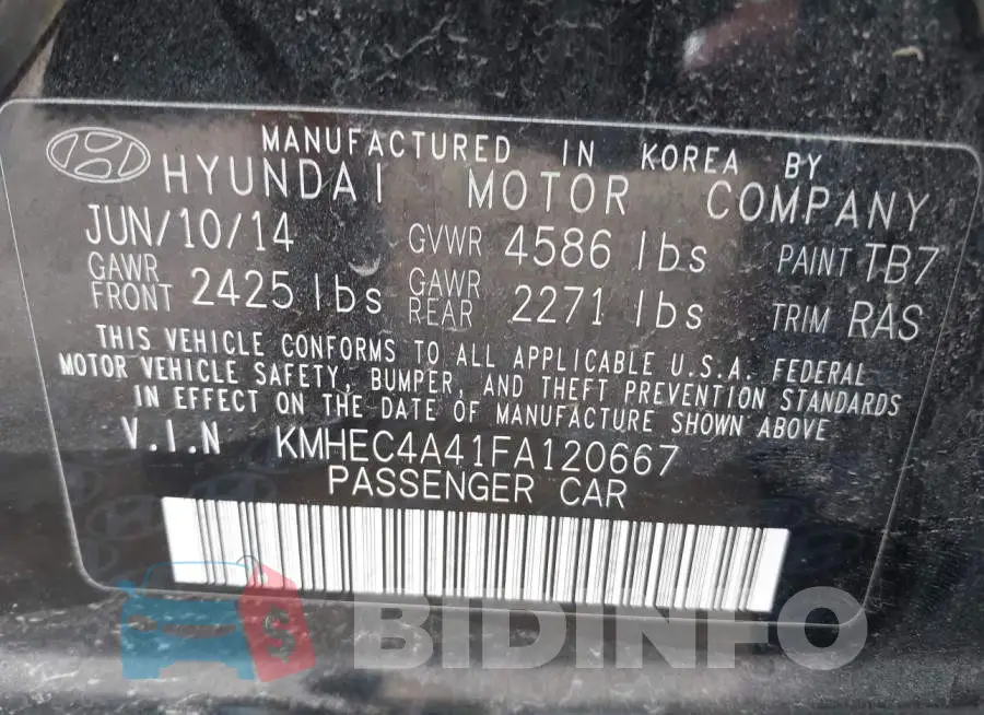 KMHEC4A41FA120667 Photo# 9