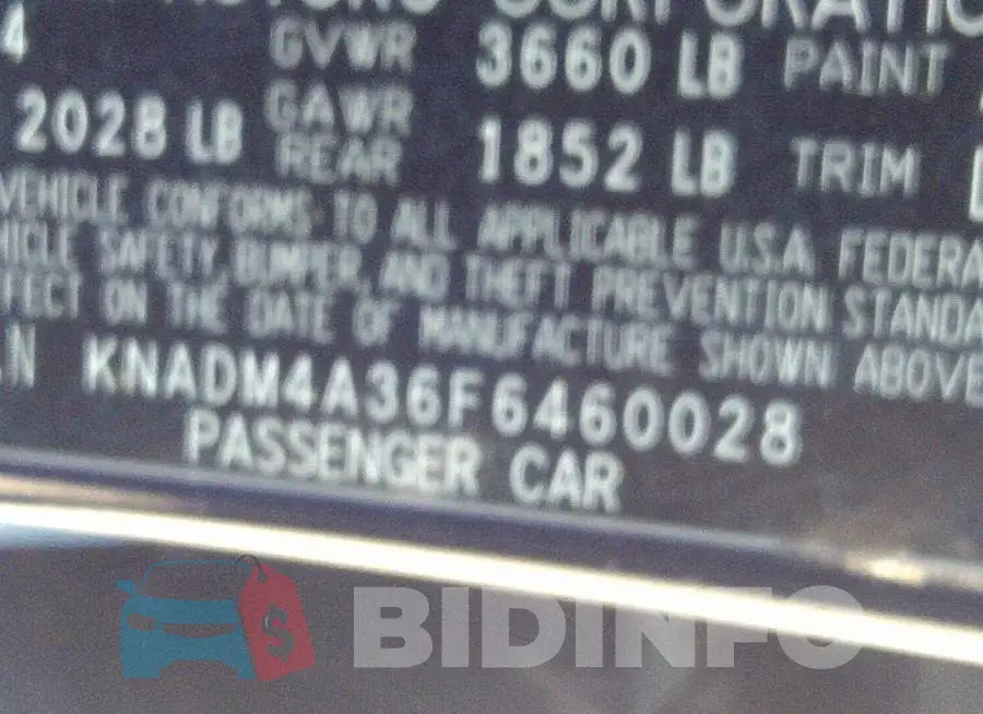 KNADM4A36F6460028 Photo# 9