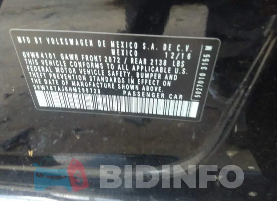 3VW167AJ8HM299729 Photo# 9