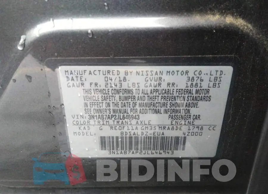 3N1AB7AP2JL646943 Photo# 9