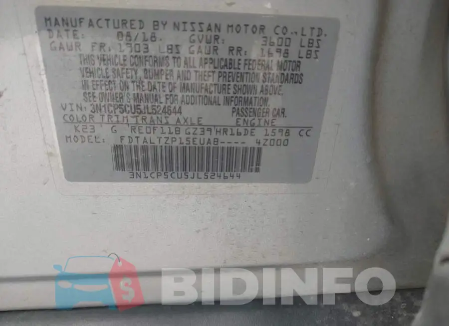 3N1CP5CU5JL524644 Photo# 9