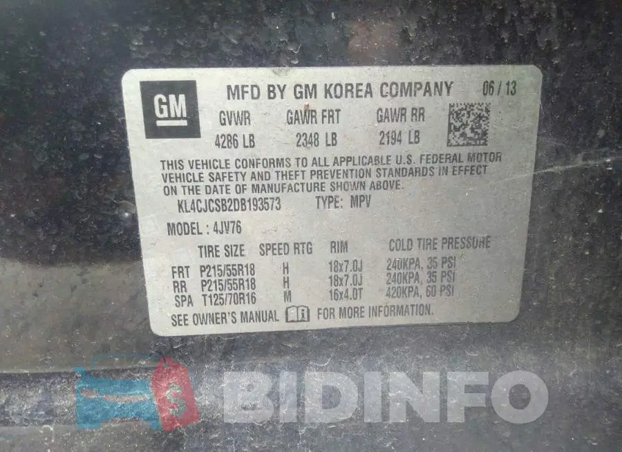 KL4CJCSB2DB193573 Photo# 9