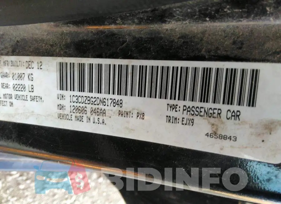 1C3CDZBG2DN617848 Photo# 9