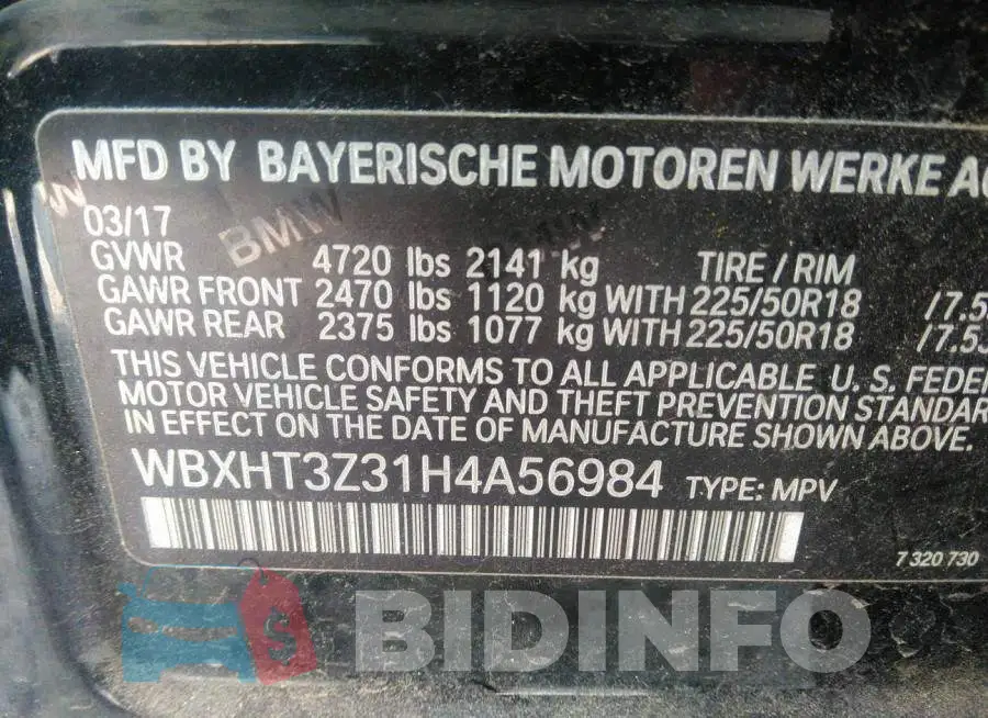 WBXHT3Z31H4A56984 Photo# 9