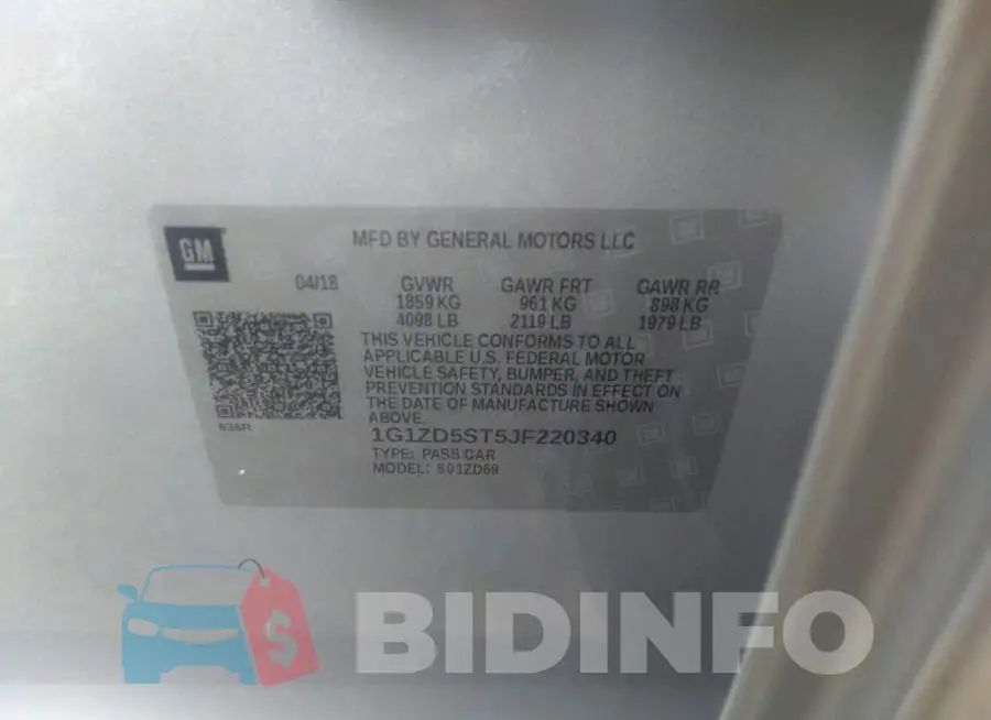 1G1ZD5ST5JF220340 Photo# 9