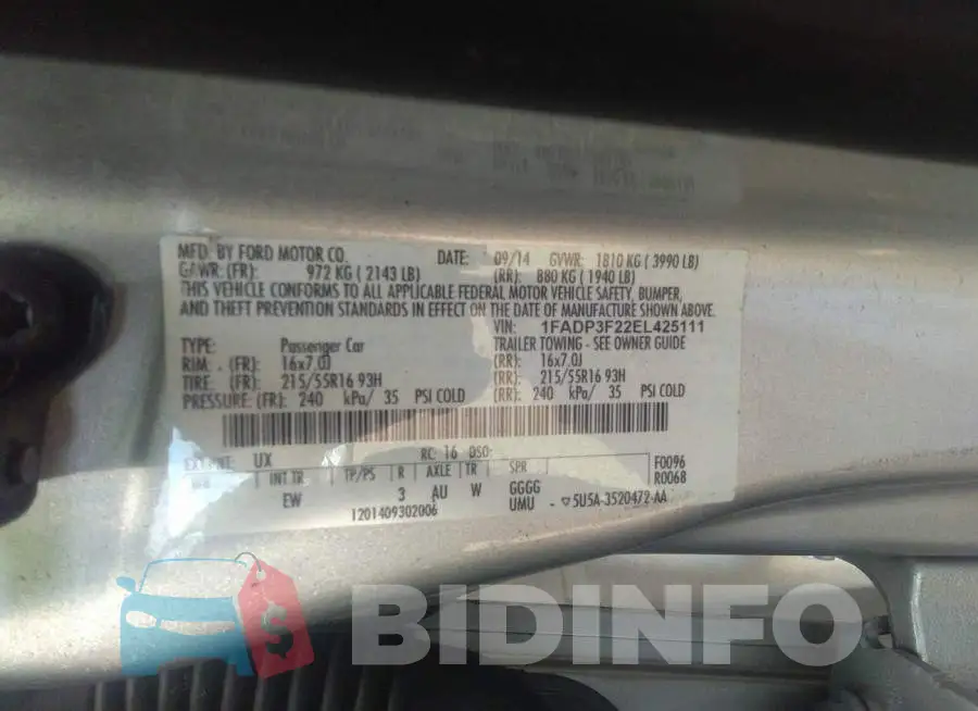 1FADP3F22EL425111 Photo# 9