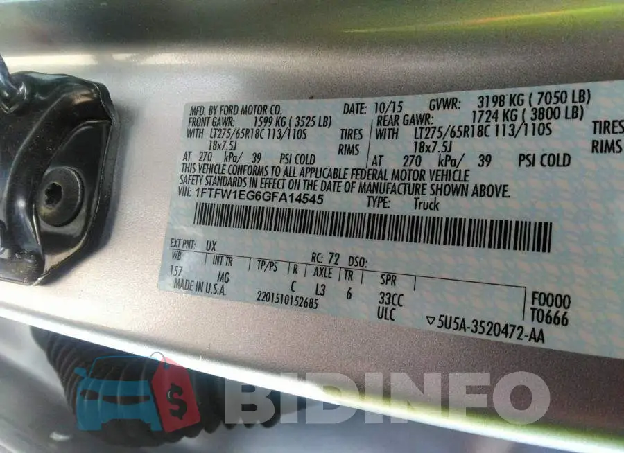 1FTFW1EG6GFA14545 Photo# 9