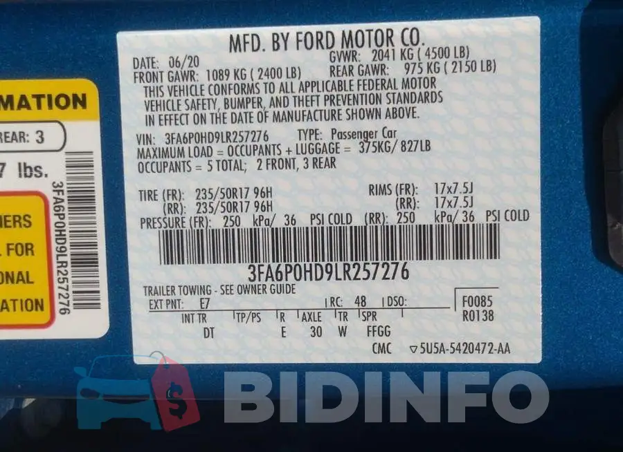 3FA6P0HD9LR257276 Photo# 9