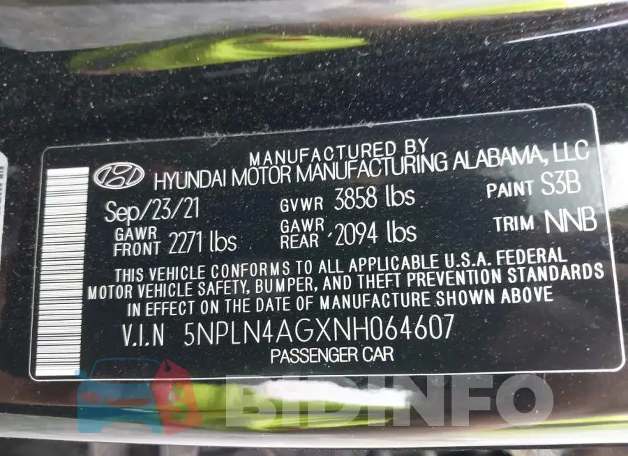 5NPLN4AGXNH064607 Photo# 9