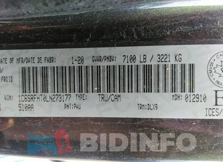 1C6SRFHT0LN273177 Photo# 9