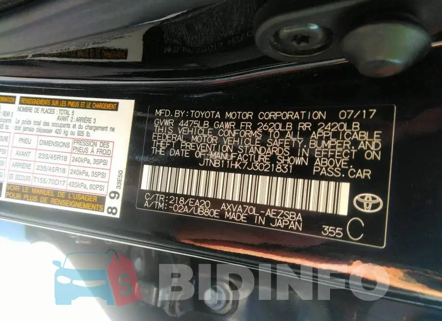 JTNB11HK7J3021831 Photo# 9