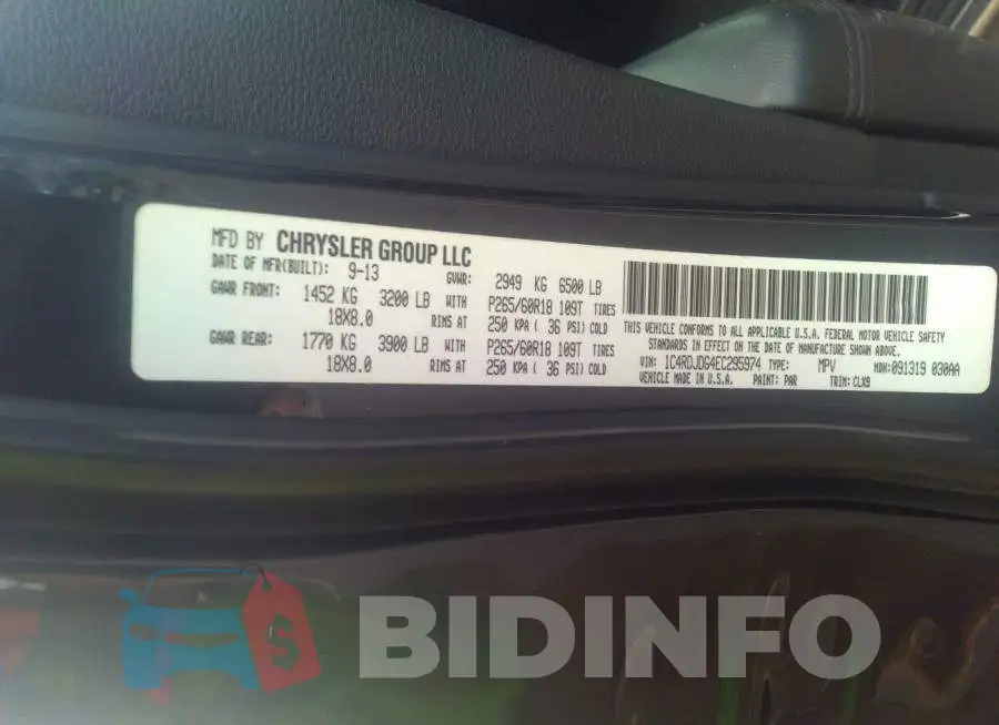 1C4RDJDG4EC295974 Photo# 9