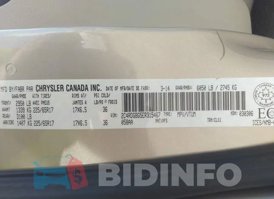 2C4RDGBG5ER315467 Photo# 9