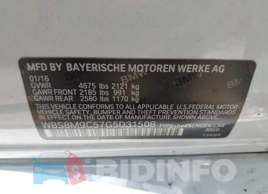 WBS8M9C57G5D31508 Photo# 9