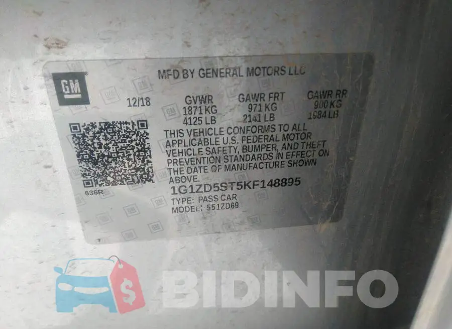 1G1ZD5ST5KF148895 Photo# 9