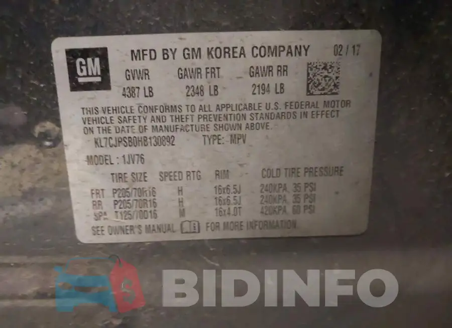 KL7CJPSB0HB130892 Photo# 9
