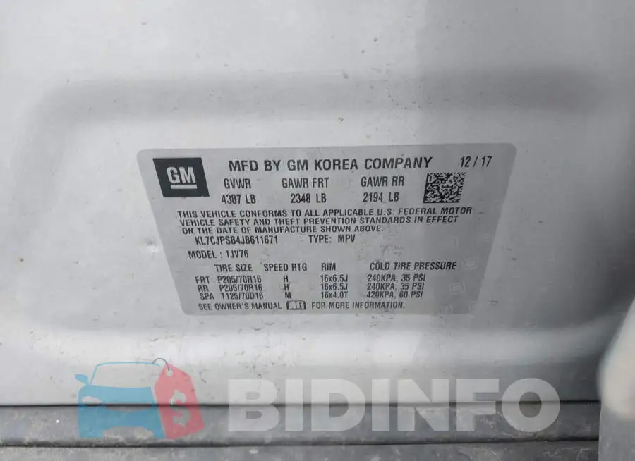 KL7CJPSB4JB611671 Photo# 9