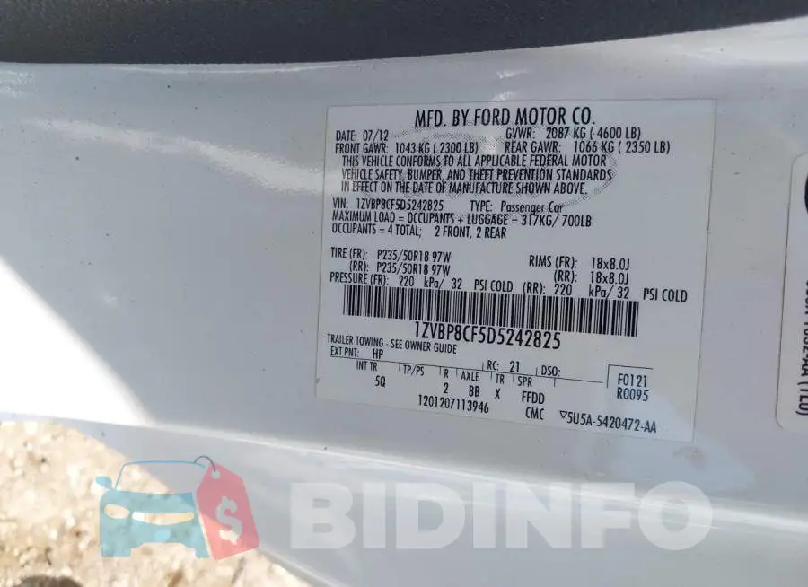 1ZVBP8CF5D5242825 Photo# 9