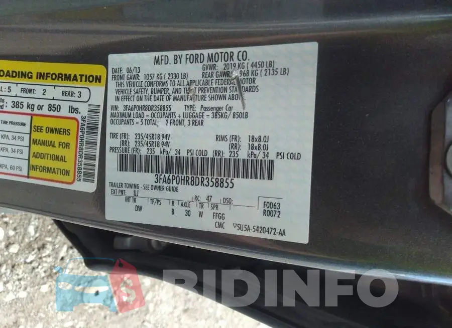 3FA6P0HR8DR358855 Photo# 9