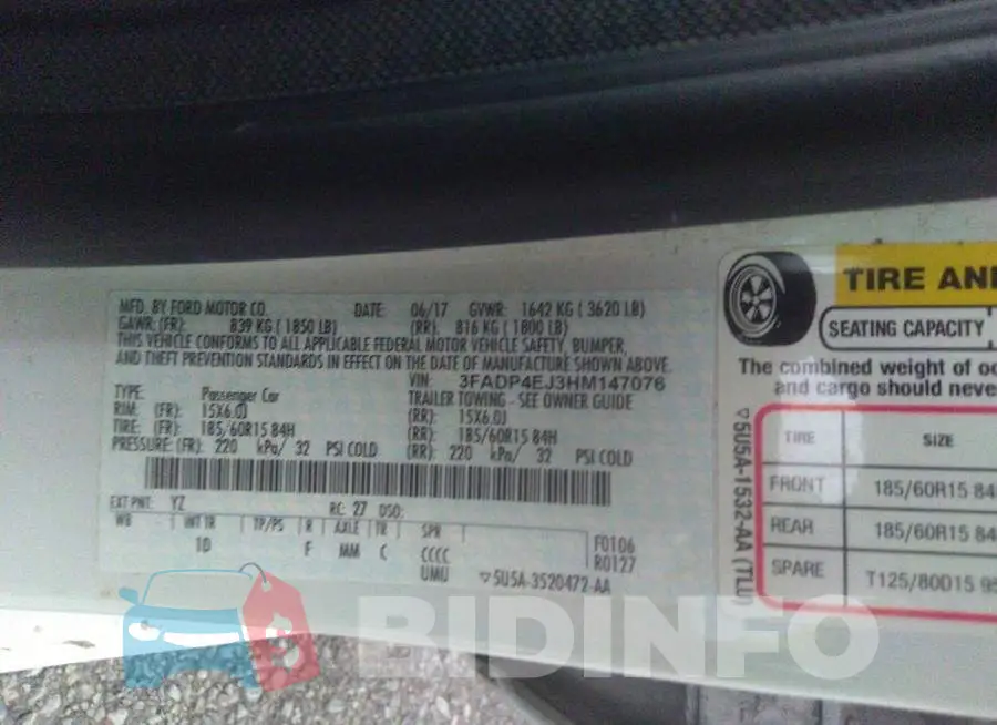 3FADP4EJ3HM147076 Photo# 9