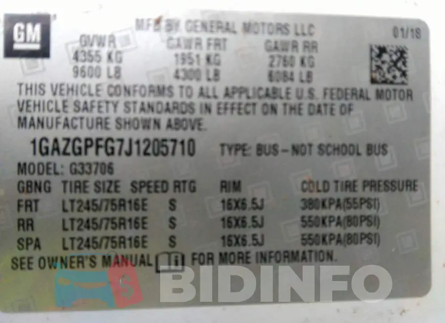1GAZGPFG7J1205710 Photo# 9