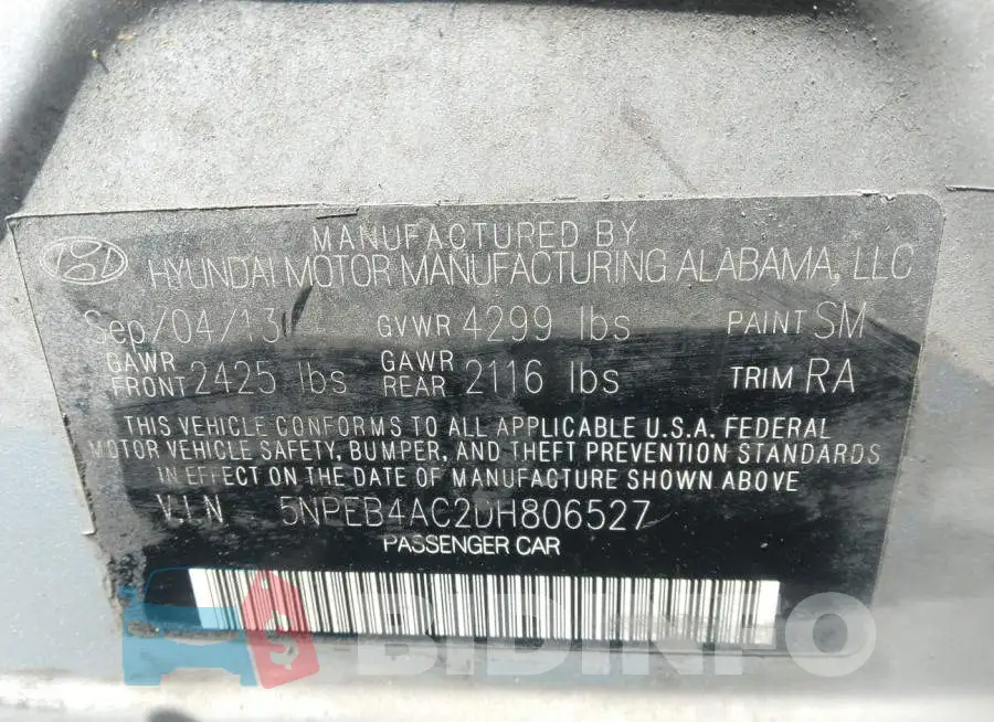5NPEB4AC2DH806527 Photo# 9