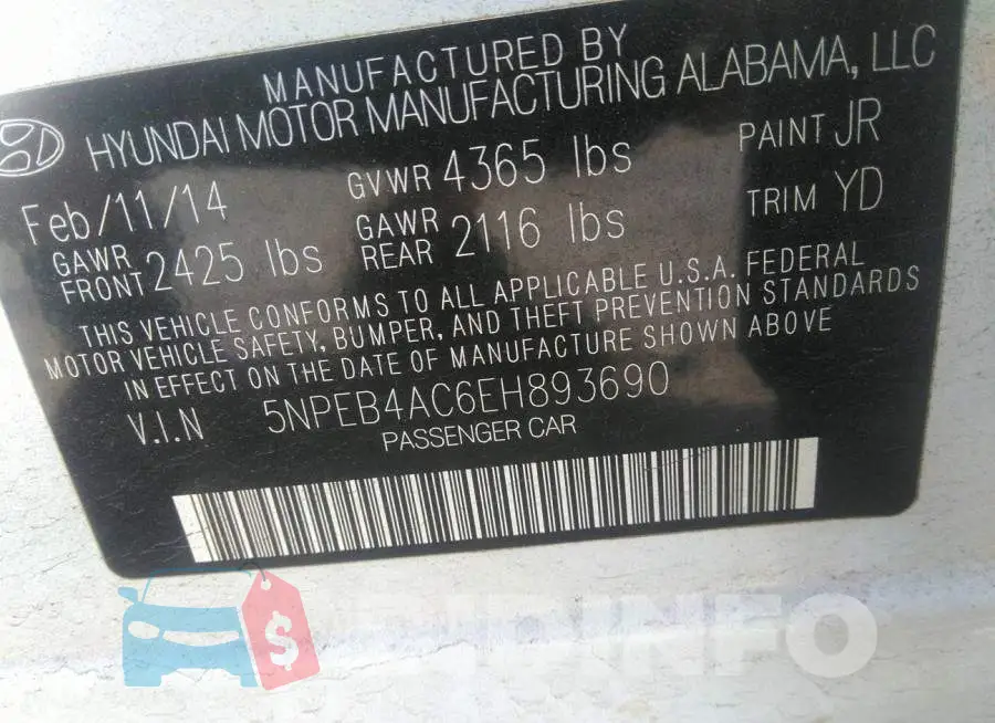 5NPEB4AC6EH893690 Photo# 9