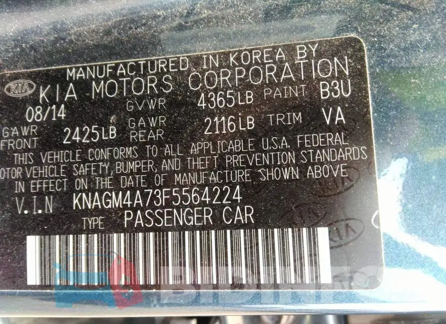 KNAGM4A73F5564224 Photo# 9